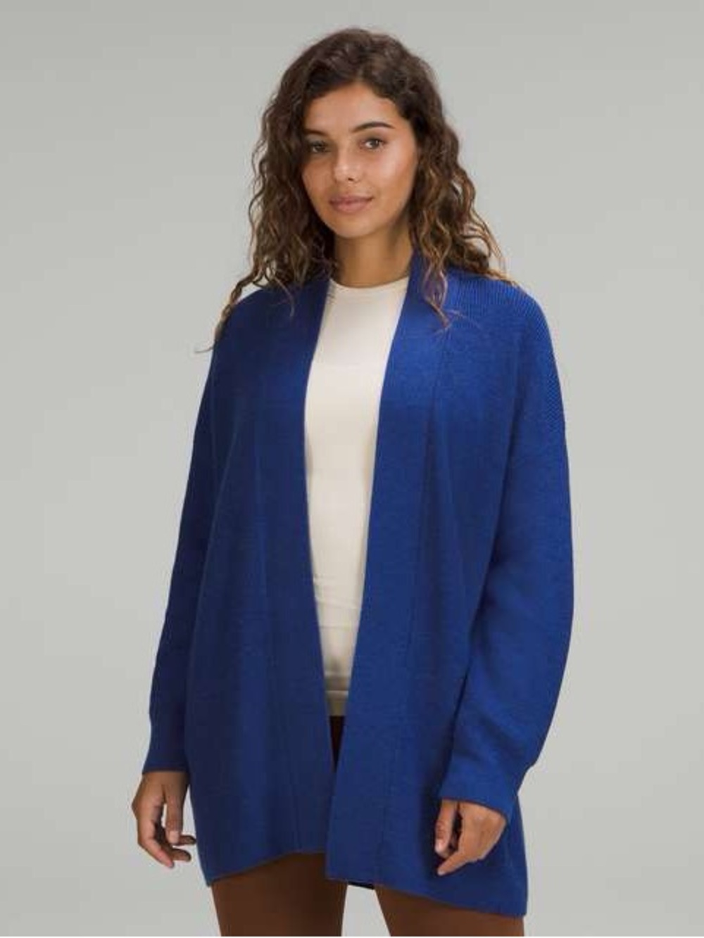 lululemon Merino Wool Blend Ribbed Cardigan in Cobalt Blue